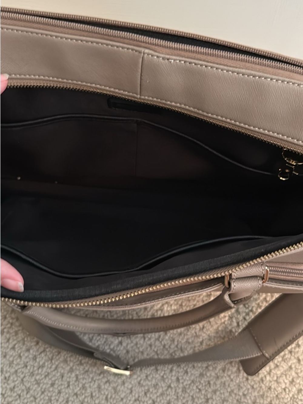 Samsonite Taupe Laptop Bag with Detachable Shoulder Strap - Picture 6 of 9
